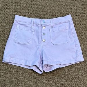 J. Crew High-Rise Short Cargo Lilac Button Fly Denim Shorts size 29 Preppy